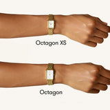 Rosefield Octagon XS dorée cadran blanc