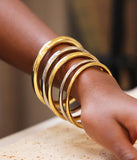 Bracelet ZAG  jonc Icy en acier doré S 840j858