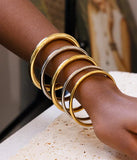 Bracelet ZAG  jonc Stormy en acier doré S 840j861