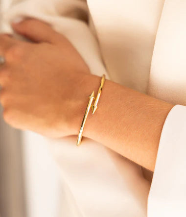 Bracelet Jonc ZAG Olympio en acier doré