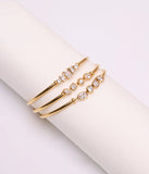 Bracelet Jonc Zag Aragona en acier doré