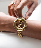 Bracelet jonc Zag Kaelis en acier doré