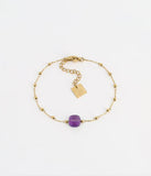 Bracelet Zag Pablo en acier doré avec Améthyste