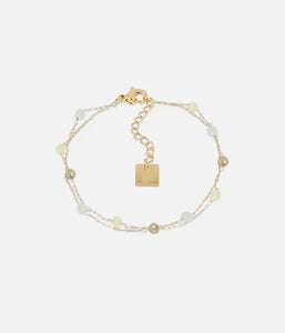 Bracelet ZAG Jonc Octavia Vert en acier doré