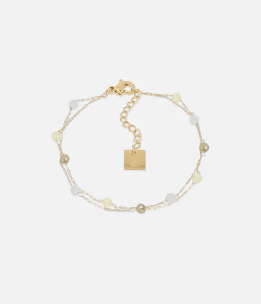 Bracelet ZAG Jonc Octavia Vert en acier doré
