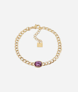Bracelet ZAG Grazia purple en acier doré