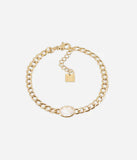 Bracelet ZAG Grazia blanc en acier doré
