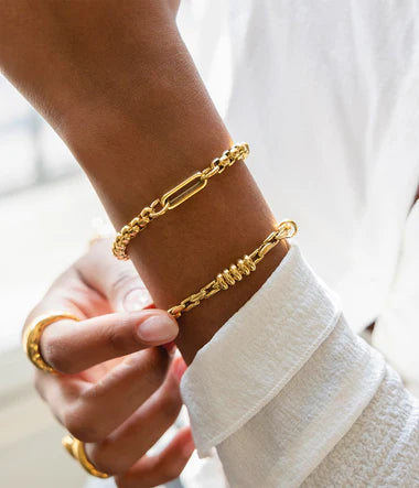 Bracelet Zag Janet en acier doré