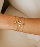 Bracelet ZAG Pardu blanc en acier doré