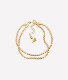 Bracelet double ZAG Serpenti en acier doré