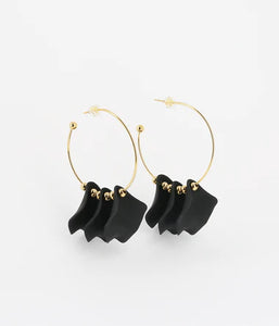 Boucles d'oreilles ZAG Pétales maxi Noir