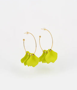 Boucles d'oreilles ZAG Pétales maxi Vert Anis