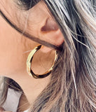 Boucles d'oreilles créoles ZAG Totie en acier doré
