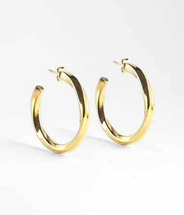 Boucles d'oreilles créoles ZAG Totie en acier doré