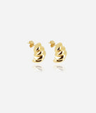 Boucles d'oreilles créoles ZAG Trocadéro en acier doré