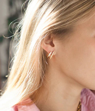 Boucles d'oreilles ZAG Lizea en acier doré