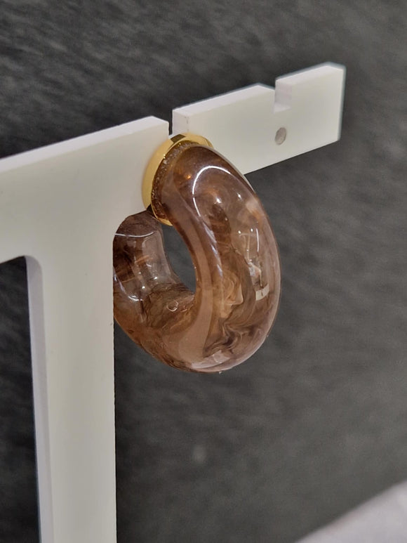 Boucles d'oreilles ZAG Marble brune