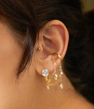 Boucles d'oreilles ZAG Ornella en acier doré