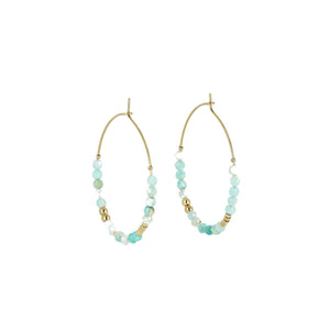 Boucles Créoles ZAG Favela avec Amazonite