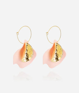 Boucles d'oreilles ZAG Soline rose en acier doré