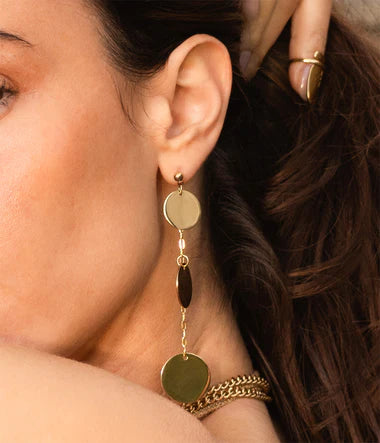Boucles d'oreilles ZAG Coriando en acier doré
