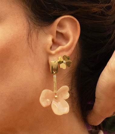 Boucles Zag Hanabi Rose en acier doré