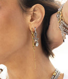 Boucles Zag Cure en acier doré