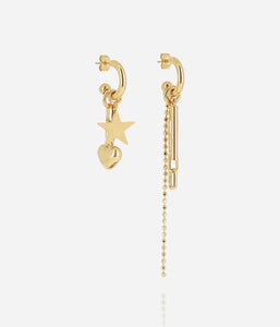 Boucles Zag Cure en acier doré