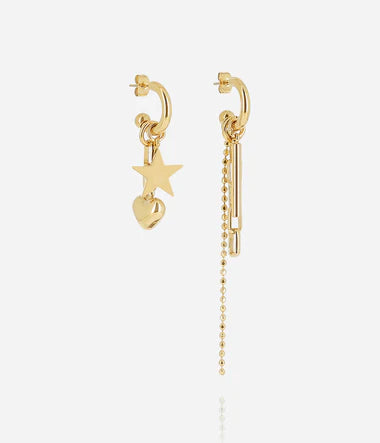 Boucles Zag Cure en acier doré