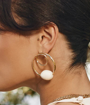 Boucles d'oreilles ZAG Yael en acier doré