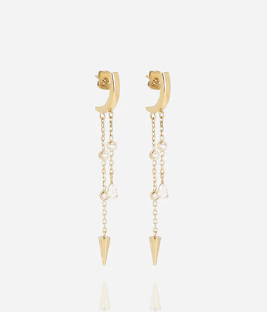 Boucles d'oreilles ZAG Zya en acier doré