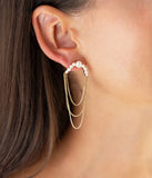 Boucles d'oreilles ZAG Nacrelle en acier doré