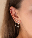 Boucles ZAG  Freya en acier doré (vendue à la pièce)
