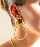 Boucles d'oreilles ZAG Obsidia Terracotta en acier doré