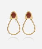 Boucles d'oreilles ZAG Obsidia Terracotta en acier doré