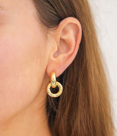 Boucles créoles Dina en acier doré 880J837