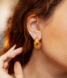 Boucles Zag Merylie noires en acier doré