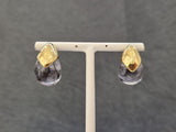 Boucles Zag Merylie noires en acier doré