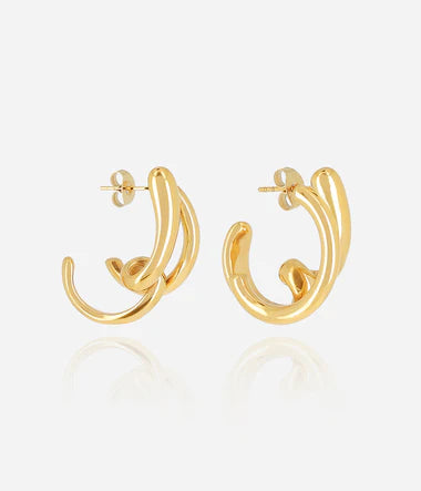 Boucles d'oreilles ZAG Giota en acier doré