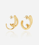 Boucles d'oreilles ZAG Giota en acier doré