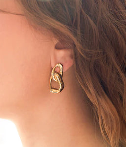 Boucles d'oreilles ZAG Emon en acier doré