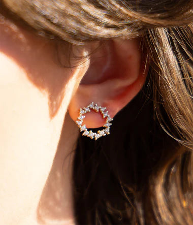 Boucles d'oreilles ZAG Juki en acier doré