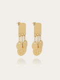 Boucles d'oreilles ZAG Haloa en acier doré