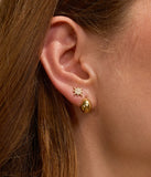 Boucles d'oreilles Zag Larme en acier doré