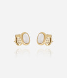 Boucles d'oreilles Zag Nicolosi en acier doré