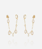 Boucles d'oreilles doubles ZAG Azélie en acier doré