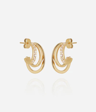 Boucles d'oreilles ZAG Novara en acier doré