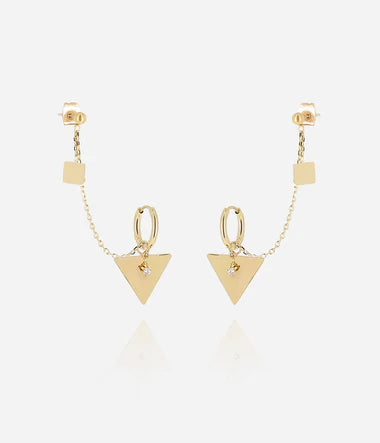 Boucles d'oreilles ZAG Banra en acier doré