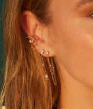 Boucles d'oreilles ZAG Oréline en acier doré