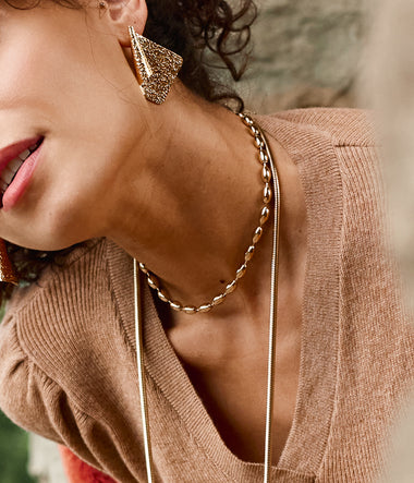 collier  Zag Nyra en acier doré